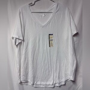 Terra & Sky White V-Neck women